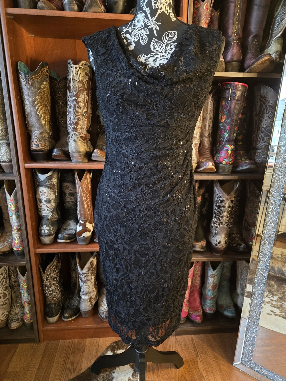 NWT Black Lace Ralph Lauren Formal Dress